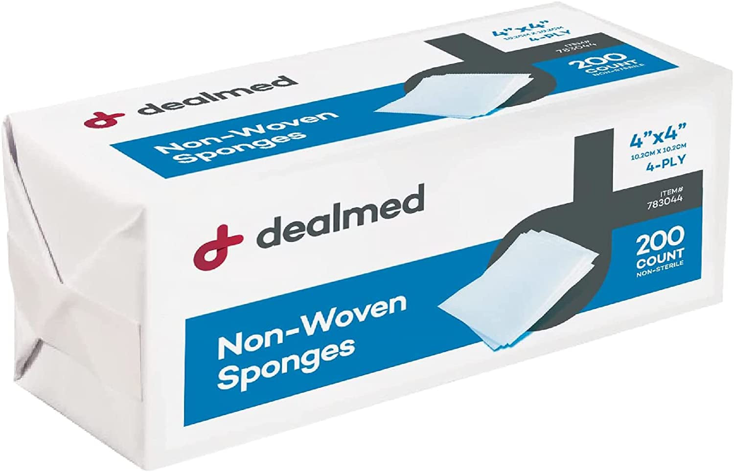 Non-Woven Gauze Sponges - 4-Ply, 4" X 4" All-Purpose Non-Sterile Gauze Pads, Absorbent Dental Gauze Wound Care Product for First Aid Kit/Medical Facilities, 200 Count (Pack of 1)