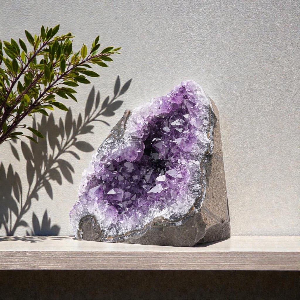Natural Amethyst (2 Lb to 3 Lb) - 4" to 7" Height - Crystal Clusters Stone from Uruguay Raw Geode Quartz - Deep Purple Color