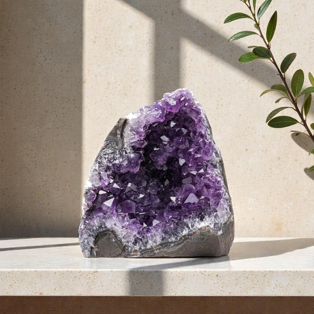 Natural Amethyst (2 Lb to 3 Lb) - 4" to 7" Height - Crystal Clusters Stone from Uruguay Raw Geode Quartz - Deep Purple Color